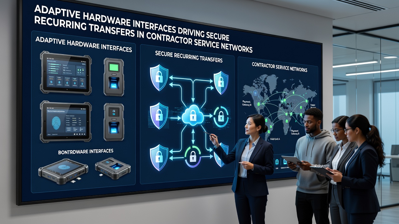 Secure recurring transfer verification using adaptive hardware in contractor service environments