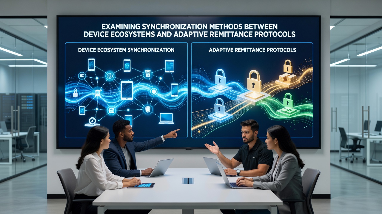 Diagram showing synchronization between adaptive protocols and security layers for variable fees