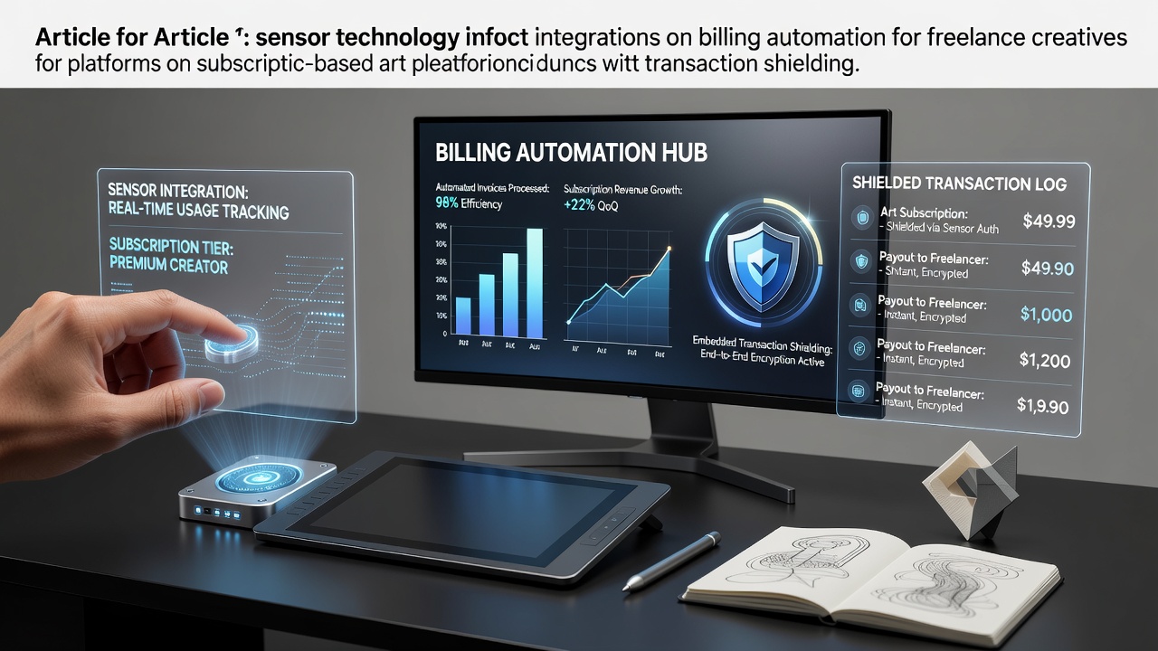 Sensor technology integrated into creative workspace for billing automation