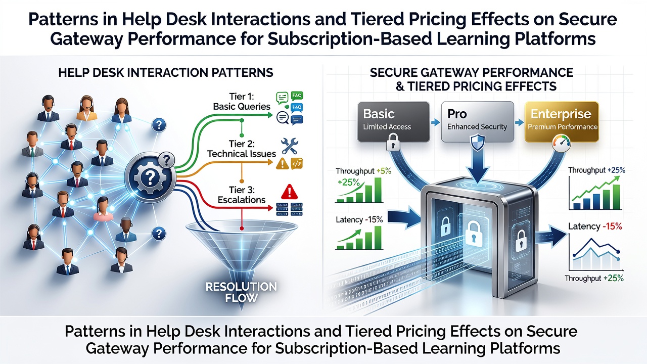 Help desk analysts review interaction logs from subscription learning platforms while monitoring tiered pricing impacts on gateway throughput