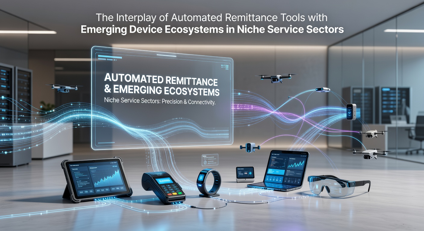 Automated remittance tools connecting with IoT devices in specialized service environments